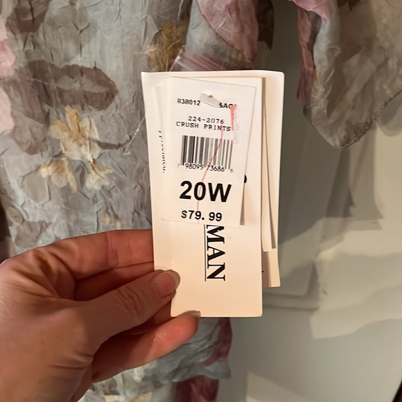 2 pc set Floral Dress & Jacket Sage Green & Pink K Woman 20W NWT - Picture 6 of 6